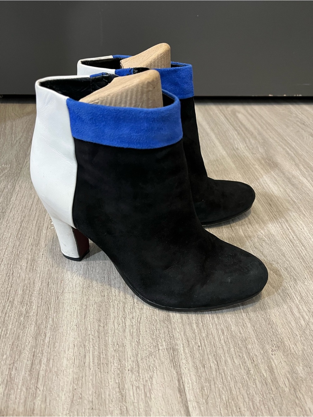 Sam Edelman Women's Colorblock Ankle Boots - Black, White & Blue